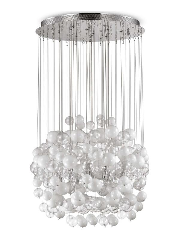 Ideal Lux Bollicine Suspension Lamp with Blown Glass Bubbles