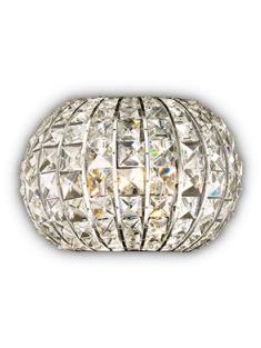 Ideal Lux Calipso chrome wall lamp with crystals
