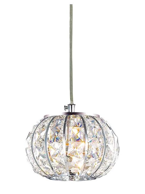 Ideal Lux Calypso chrome suspension lamp with crystals