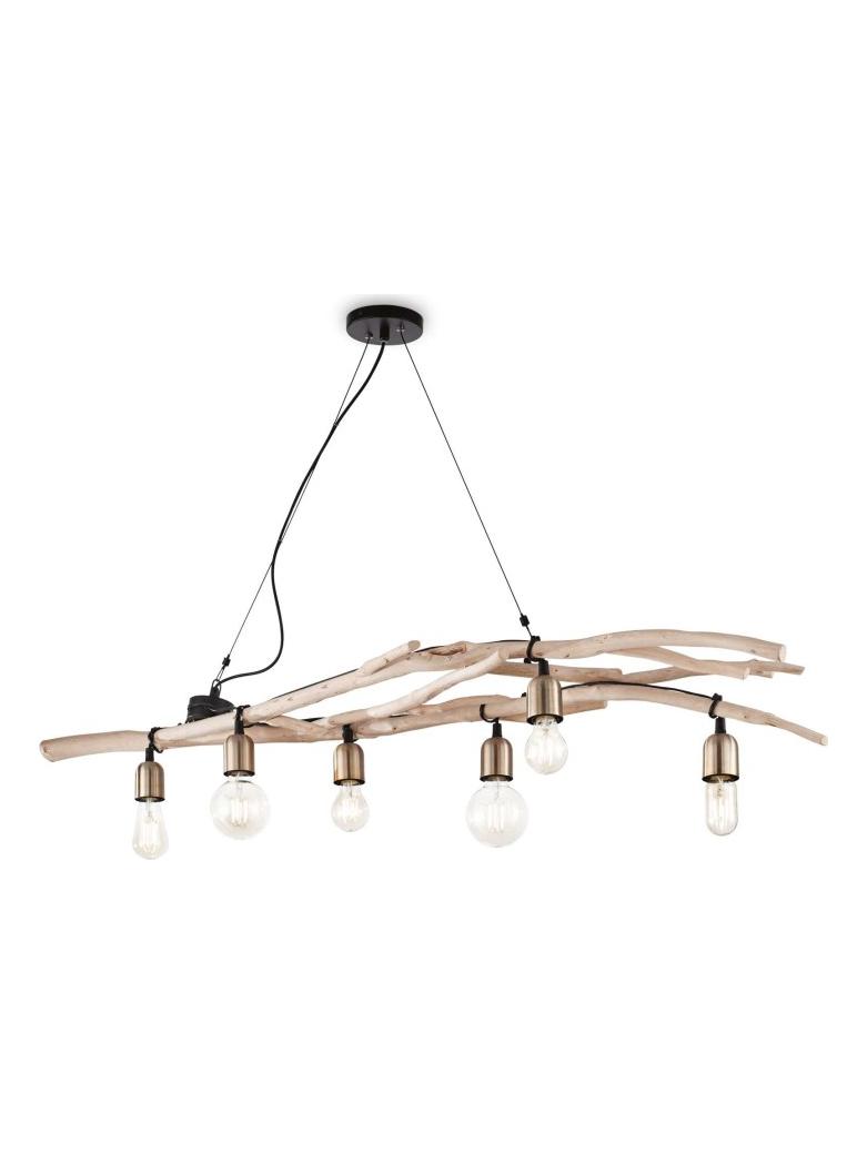 Ideal Lux Driftwood Suspension Lamp with Natural Wood Branches