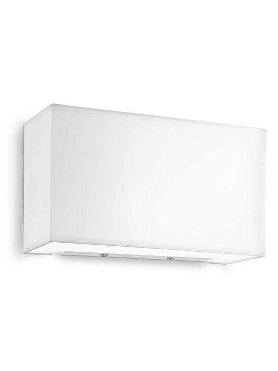 Ideal Lux Hotel Rectangular Wall Lamp in White Fabric Lampshade