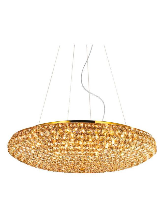 Ideal Lux King chrome suspension lamp with crystals