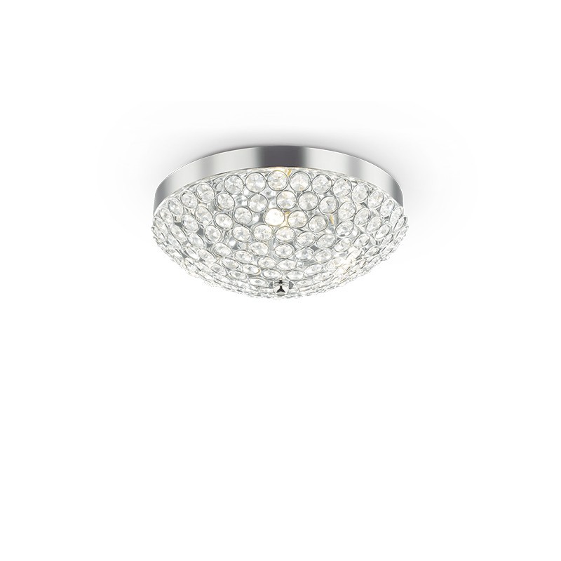 Ideal Lux Orion PL Chrome ceiling lamp with crystals