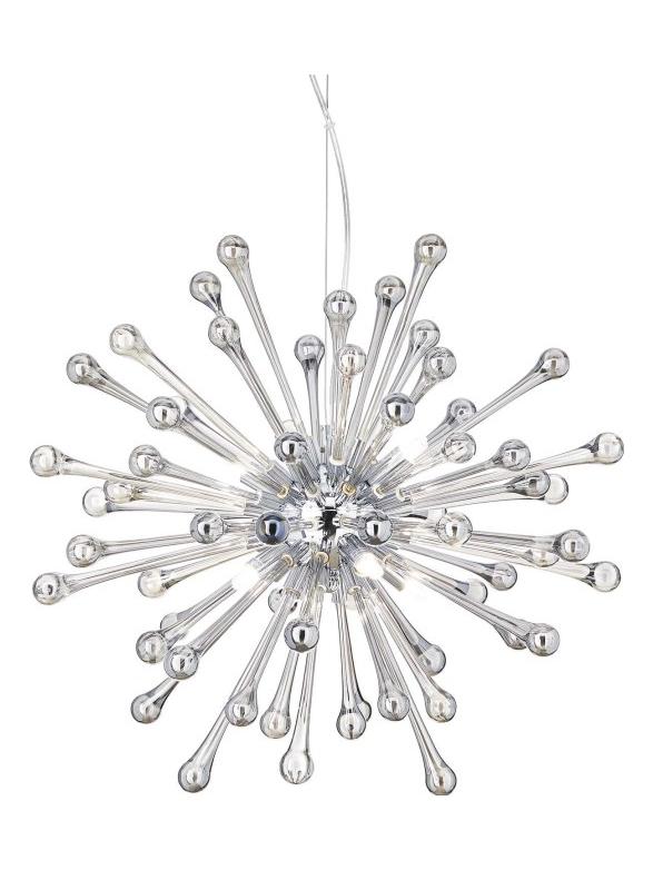 Ideal Lux Pauline Suspension Lamp with Handmade Glass Decorations