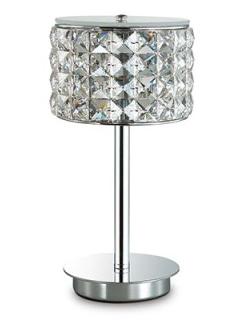 Ideal Lux Roma chrome table lamp with crystals