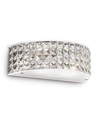 Ideal Lux Roma chrome wall lamp with crystals