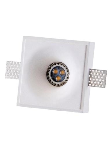 Isyluce square GU10 MR11 plaster recessed ceiling spotlight