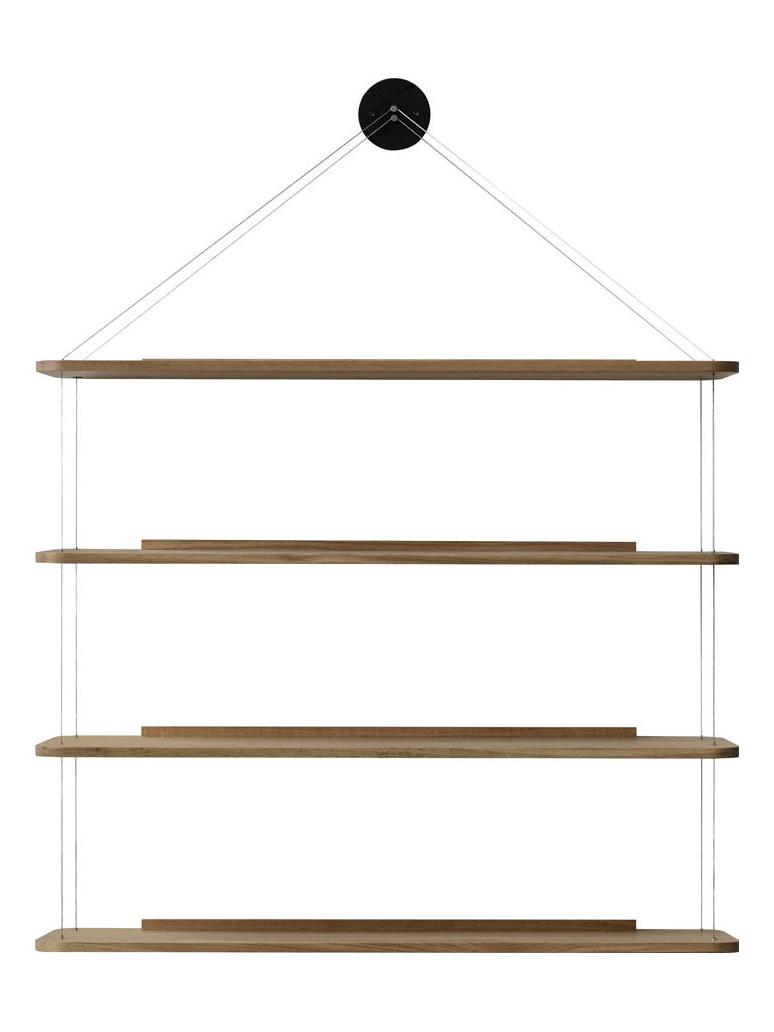 Wire Bookcase - Natural Oak