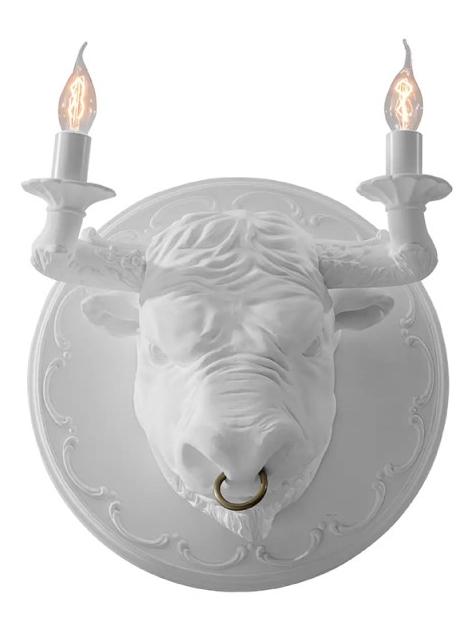 Corrado bull-shaped wall lamp