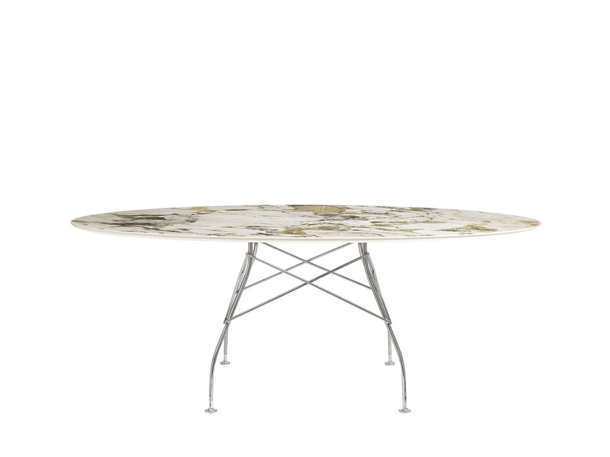 Glossy Oval Table - MS Symphonie / Chrome