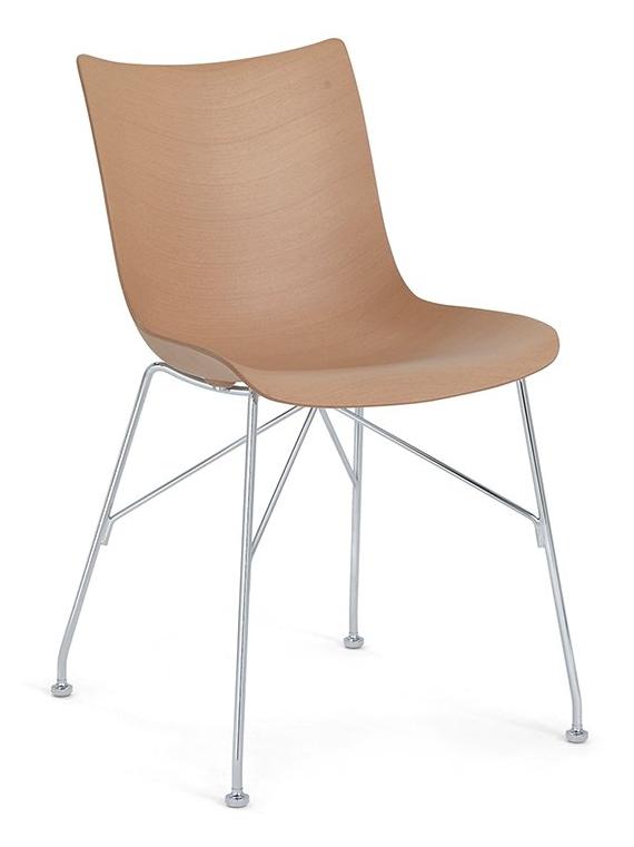 P/Wood Chair - Light Wood/Chrome