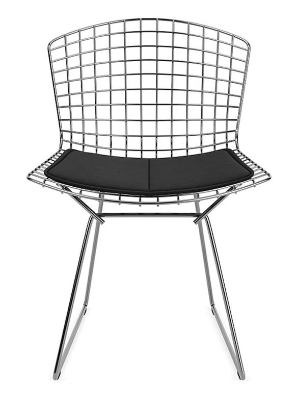 Bertoia Side Chair with Cushion - Chrome/Tonus 128