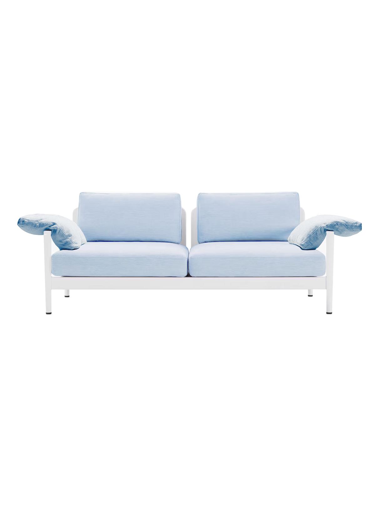 Lissoni Outdoor Collection - 2 Seater Sofa - Waves White-Blue W713
