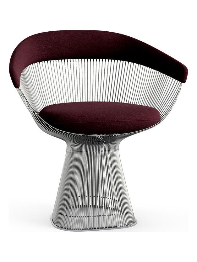 Platner Armchair - Nickel / Velvet Wine