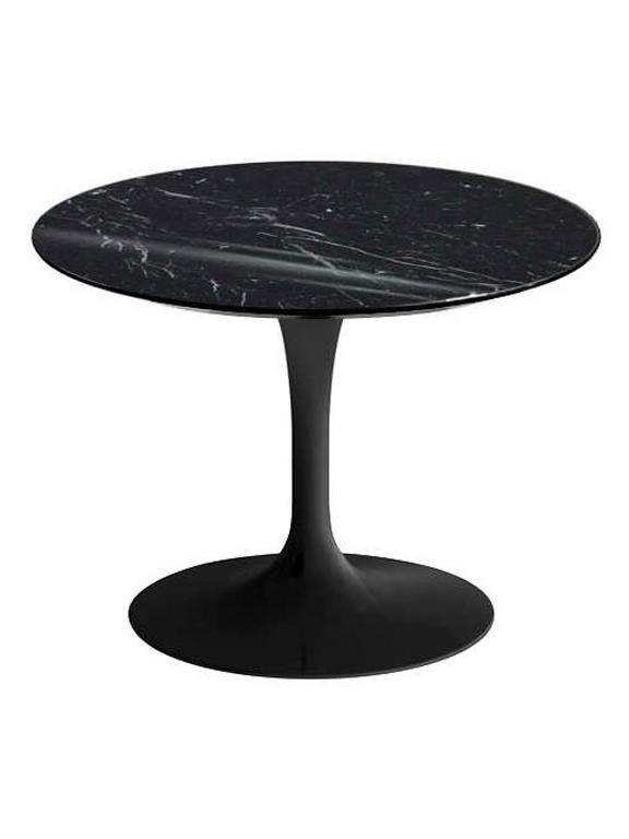 Saarinen Coffee Table Ø 51 - Shiny Nero Marquina Marble/Black Rilsan