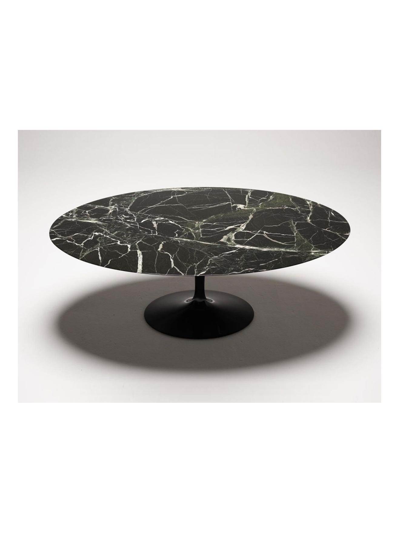 Saarinen Oval Table - Shiny Levanto Marble/Rilsan Black