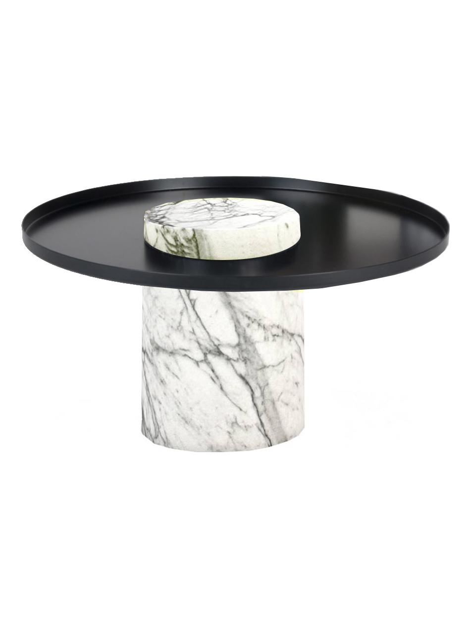 Salute Side Table Low - White / Black
