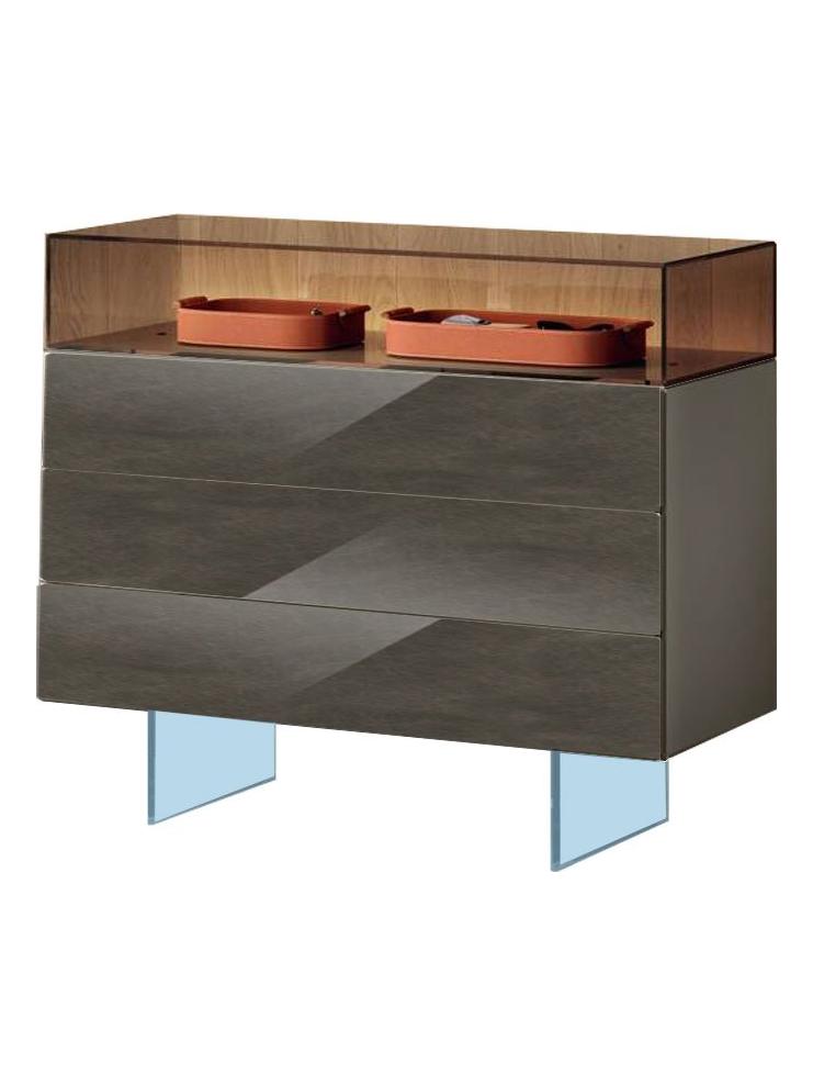 36e8 Glass Dresser 190301 - Metal XGlass Polished Pewter