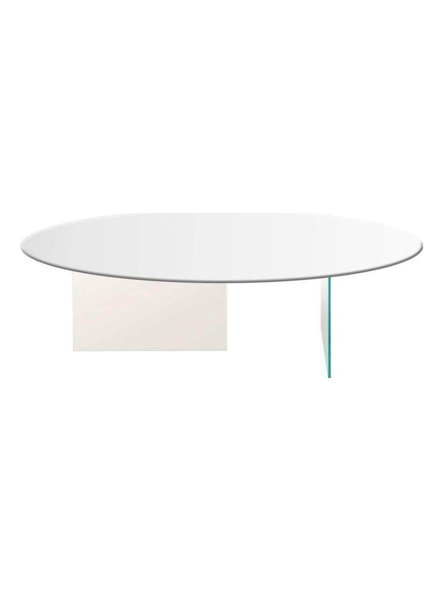 Air Coffee Table - Ø 90x37,9 cm Polished Glass White