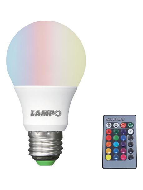 Lampo Bulb LED A60 DROP RGBW + 4000K E27 9W 230V With Infrared Remote Control