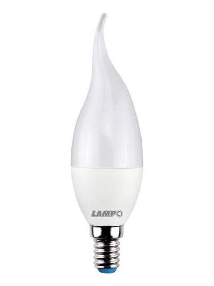 Lampo Candle bulb Flame LED E14 frost 8W opal PVC reflector
