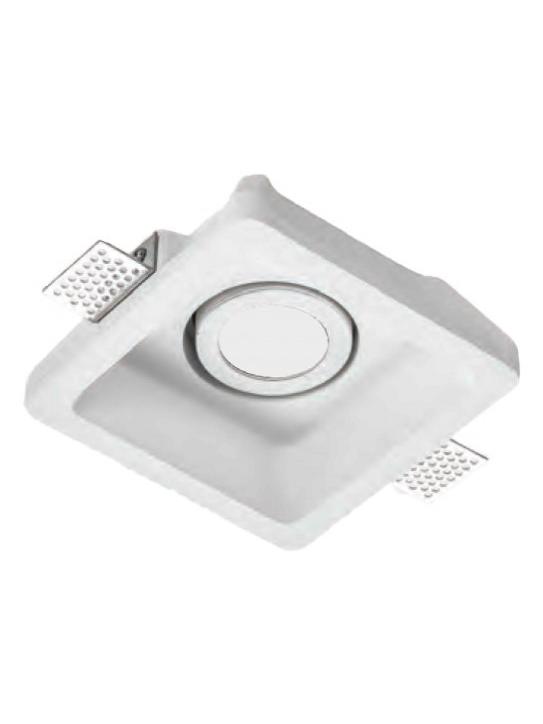 Lampo Ceiling Recessed Square Spotlight GU10 Adjustable In Plaster for Indoor