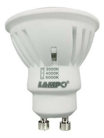 Lampo DIK LED GU10 bulb 10W TRICOLOR 240V 120° integrated switch