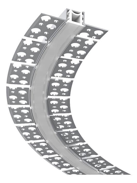 Lampo Folding curved Profile Kit Aluminum Cut Of Light 2M