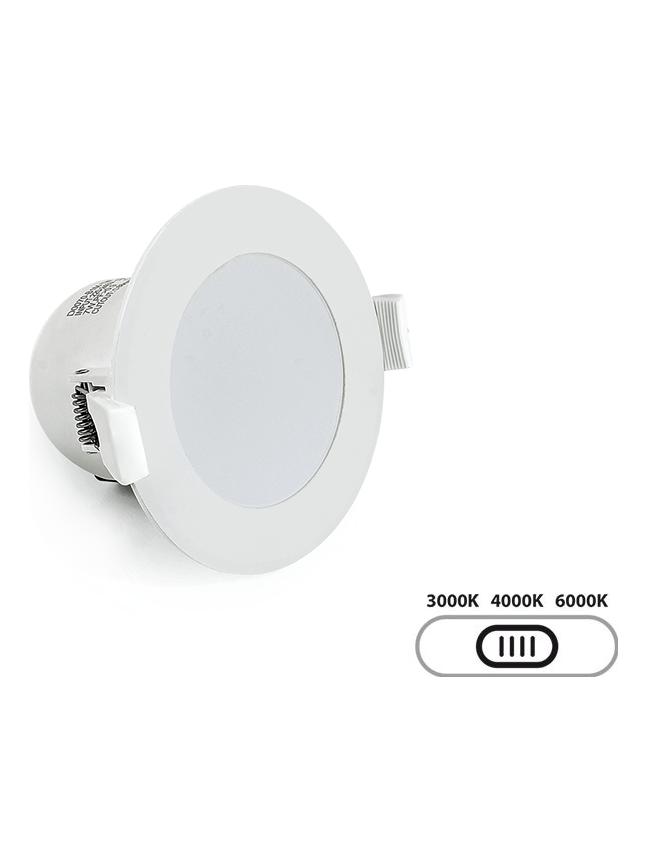 Lampo Recessed Round Downlight LED SYDNEY TRICOLOR 7W integrated switch