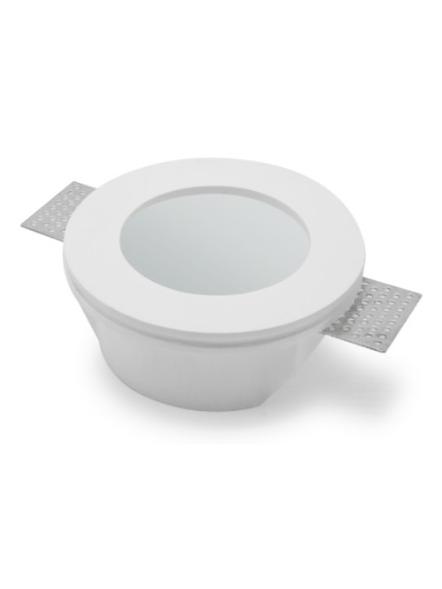 Lampo Round GU10 Plaster Spotlight Recessed with Glass