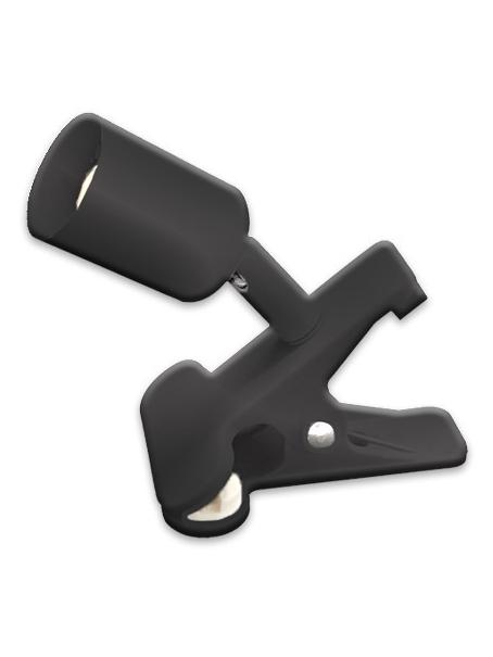 Lampo Spot With Adjustable White Clamp With Wire Pass Switch And Cable With Max 50W Plug