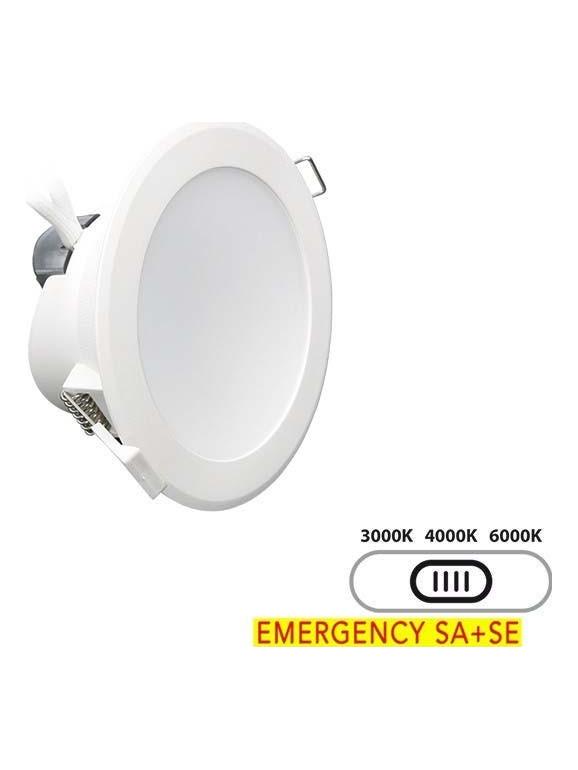 Lampo SYDNEY 17W Emergency LED Recessed Round Downlight TRICOLOR integrated switch