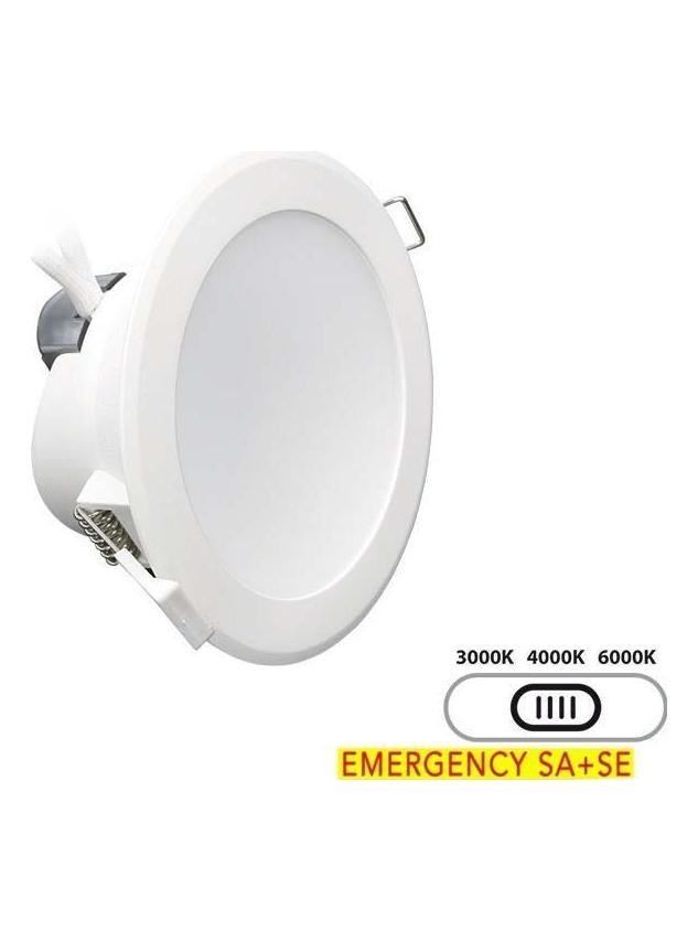 Lampo SYDNEY 25W Emergency LED Recessed Round Downlight TRICOLOR integrated switch