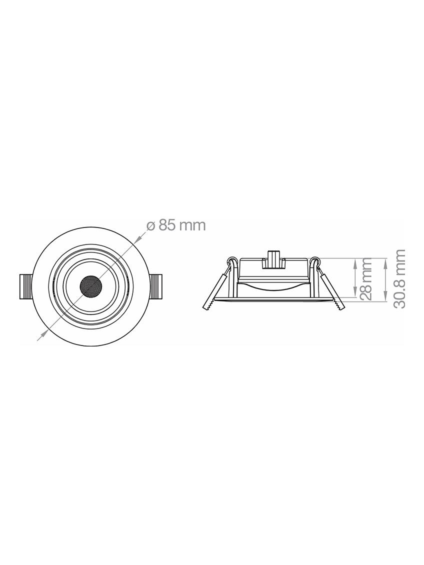 Lampo Sydney Downlight LED 5W 230V Recessed Adjustable