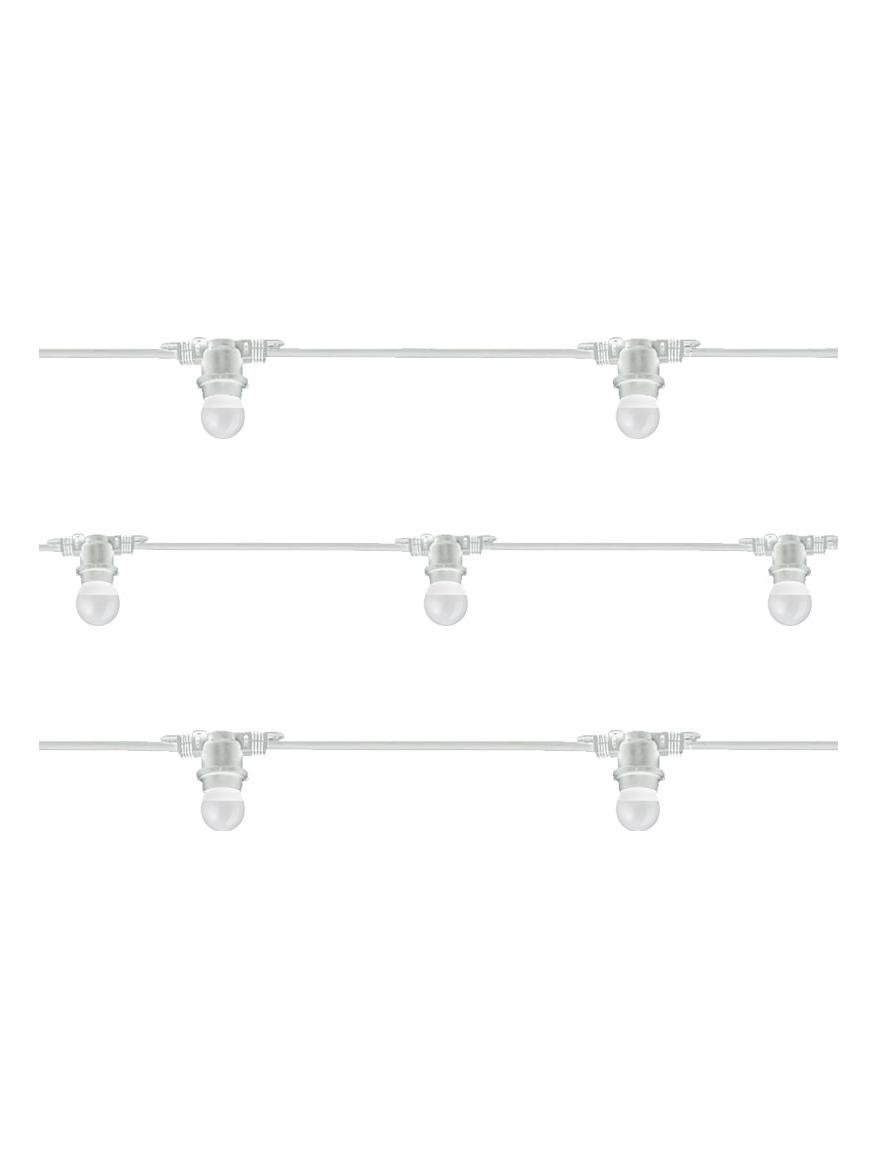 White String Lights 11 opal LED bulbs E27 12.5m for Outdoor