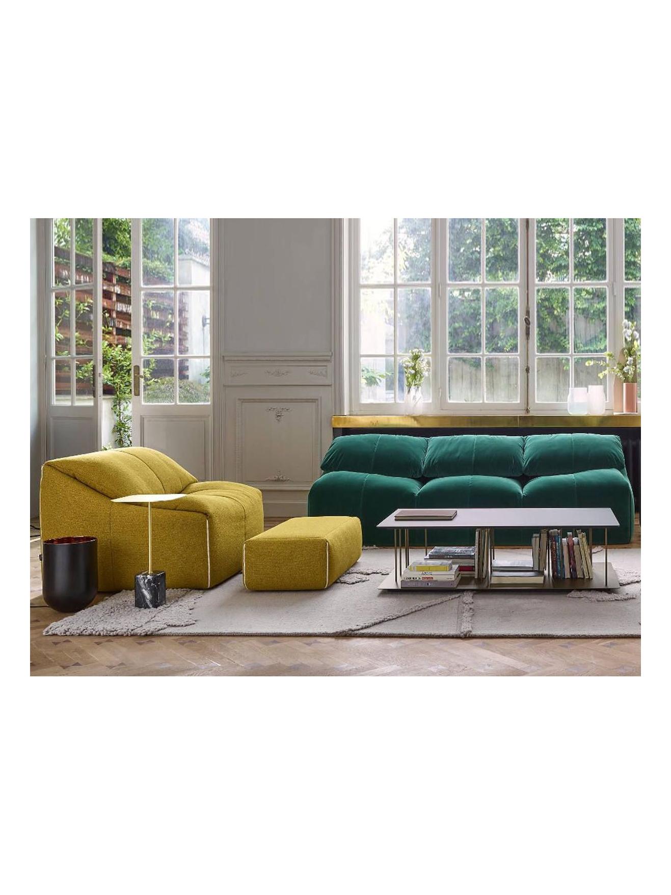 Plumy Three Seater Sofa - Alcantara Gold