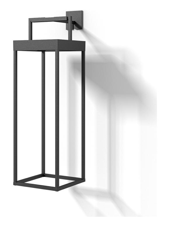 Logica Diogene Hybrid L Anthracite LED solar battery wall Lantern