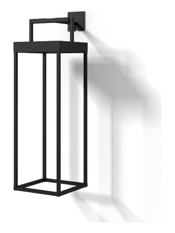 Logica Diogene Hybrid L black LED solar battery wall Lantern