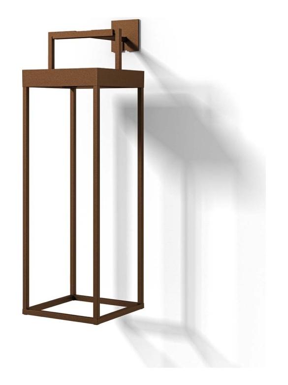Logica Diogene Hybrid L rust LED solar battery wall Lantern