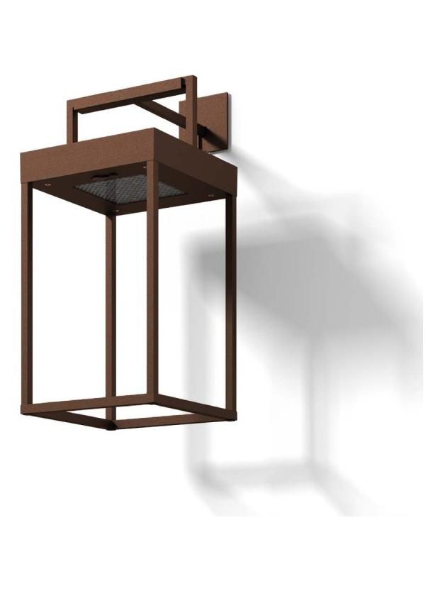 Logica Diogene Hybrid rust LED solar battery wall Lantern