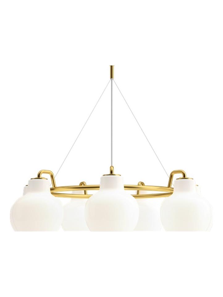 VL Ring Crown Chandelier In Opal Glass And Satin Brass