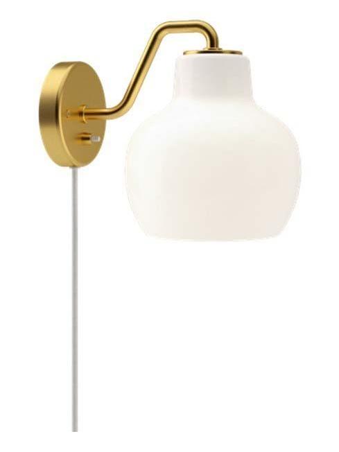 VL Ring Crown Wall Single Lamp In Opal Glass And Brass