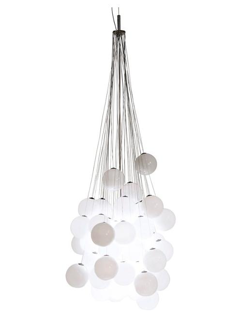 Stochastic 48 Spheres Modular Suspension Lamp White