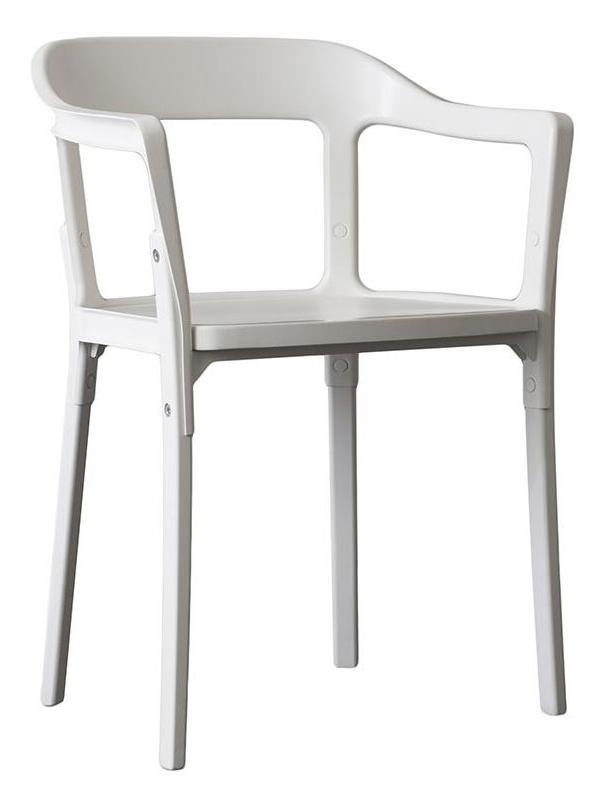 Steelwood Chair - Beech White / White