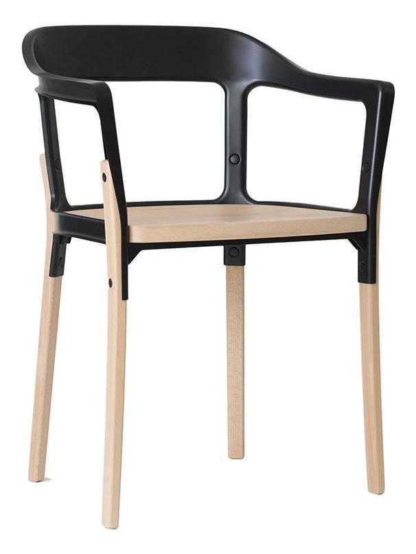 Steelwood Chair- Natural Beech / Black