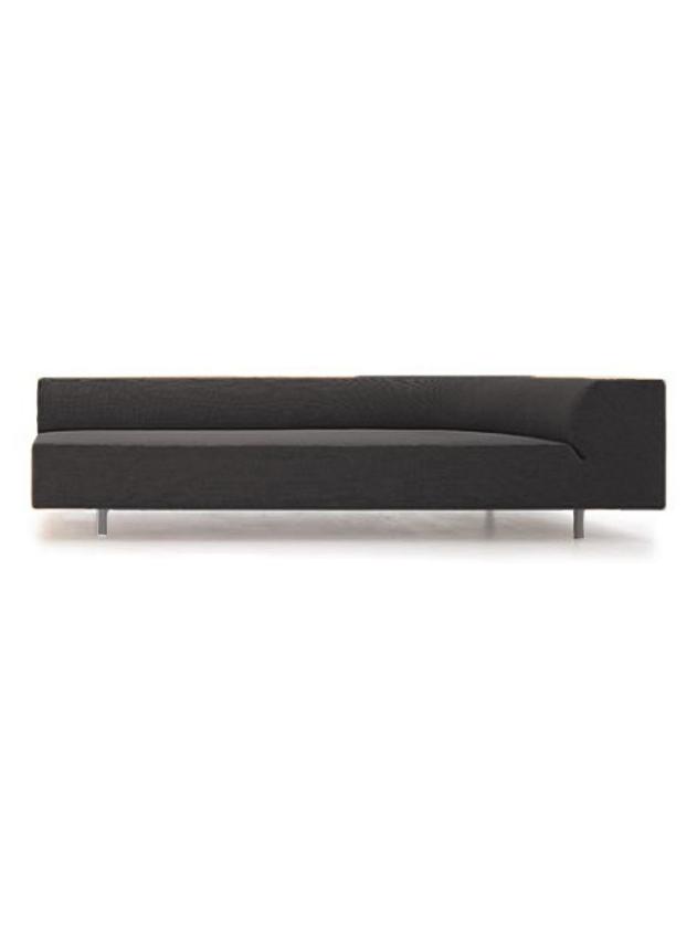 Bora Bora Sofa - L.300 Right Version - Single Armrest / Cat. G - Divina Melange Black 180 / Aluminum Feet