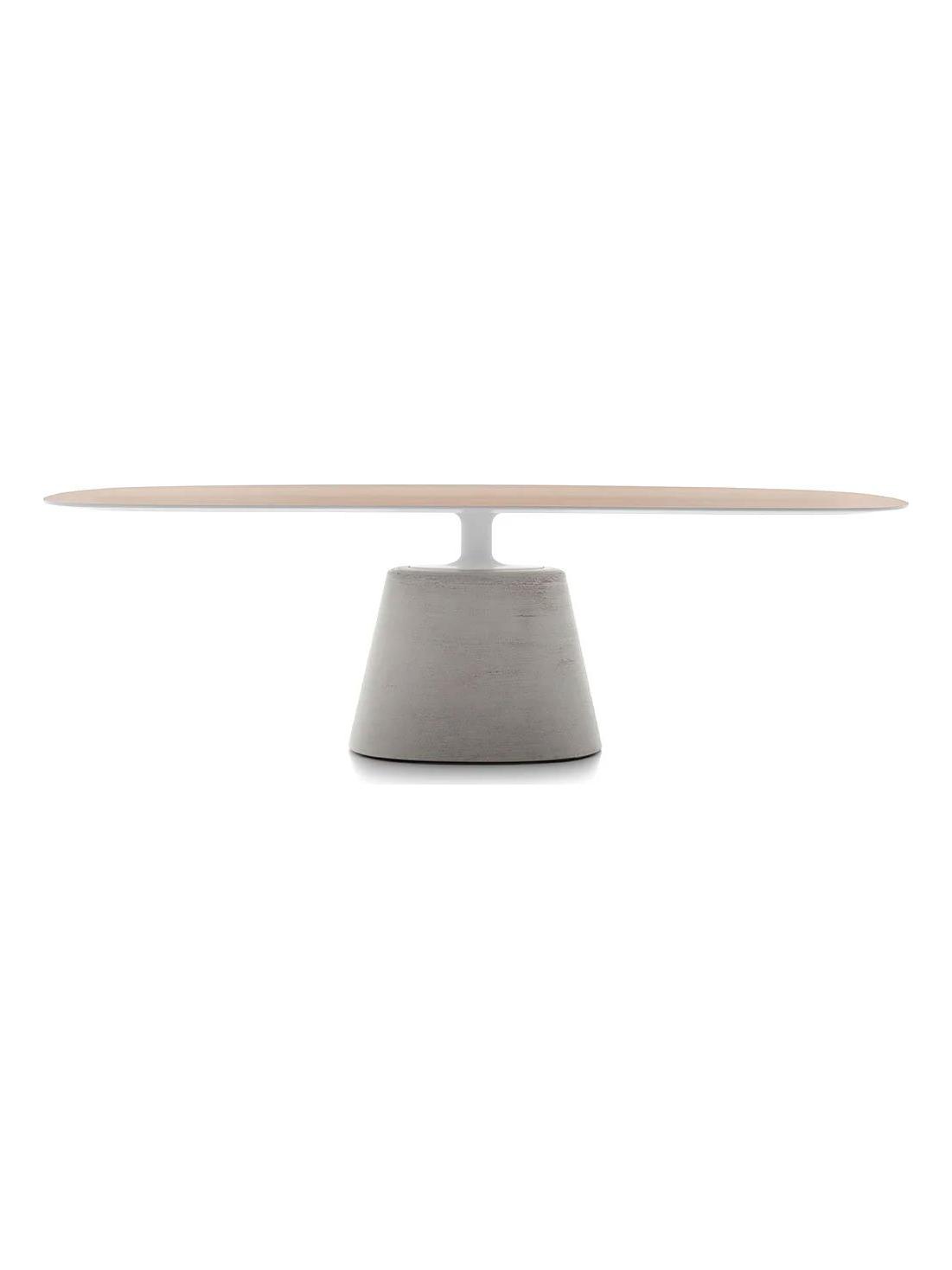 Rock Table Maxi 240 cm - Bleached Oak / Natural Concrete