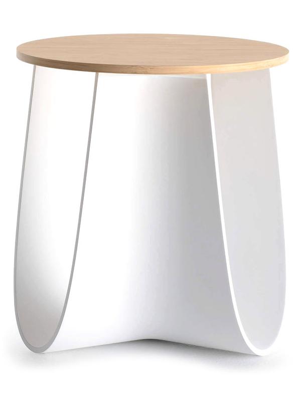 Sag Stool - Bamboo / White Polyurethane