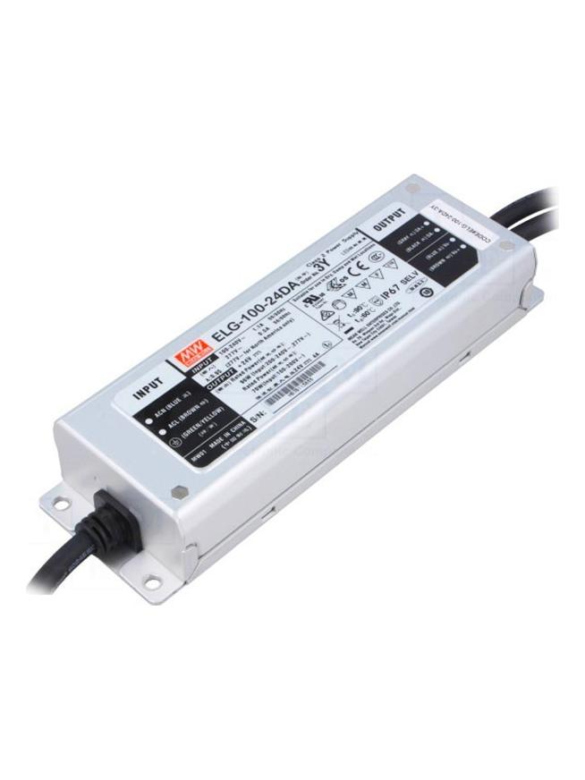 Meanwell Power Supply ELG-100-24DA-3Y 100W 24V IP67 DALI