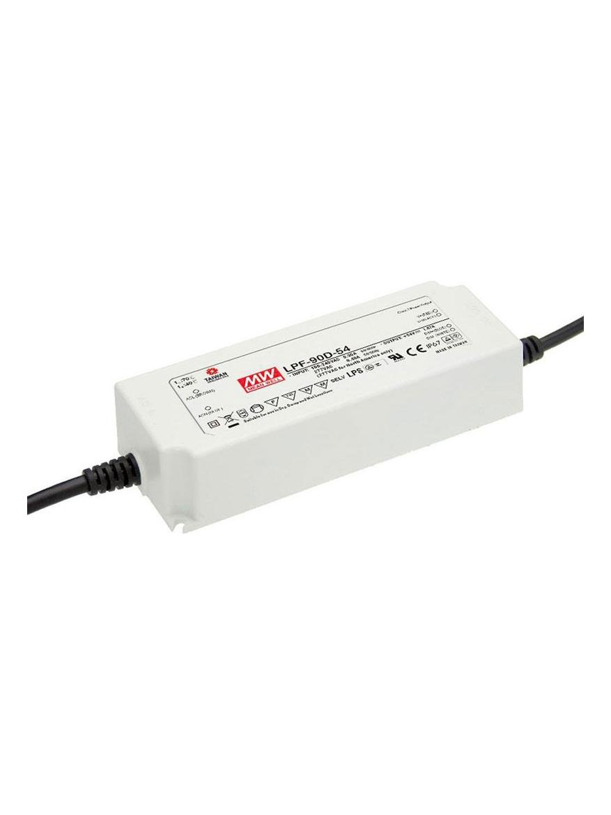Meanwell Power Supply LPF-90D-54 90W 54V 1.67A IP67 1-10V and PWM Dimmable
